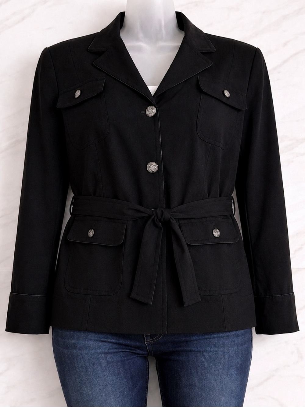 WHBM Belted Stretch Jacket EUC - Machine Washable